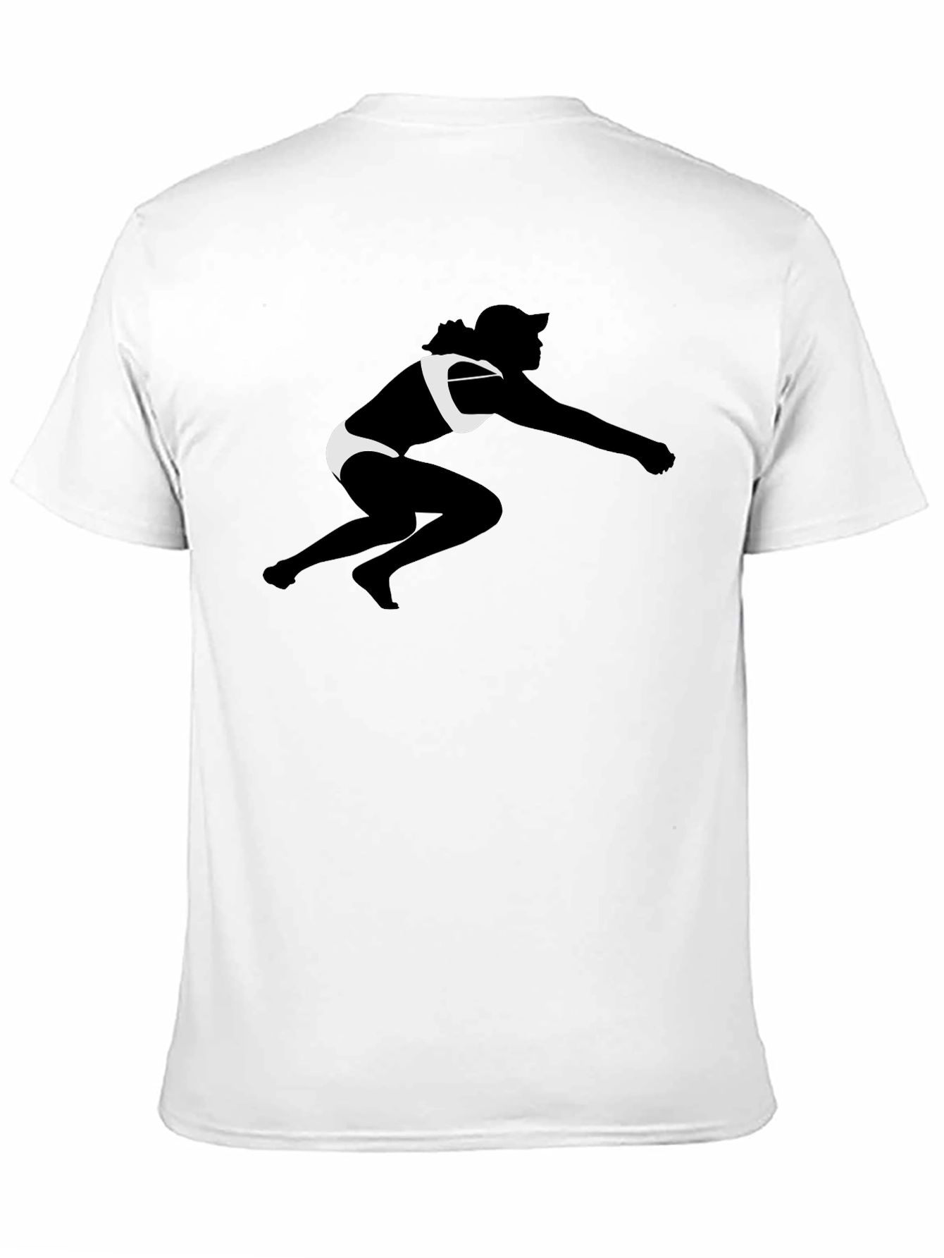 Black T-Shirt with Beach Volleyball Silhouette Graphic