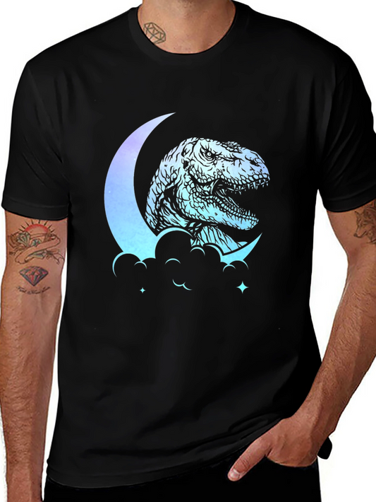 Dino Moon Mens Graphic T-Shirt