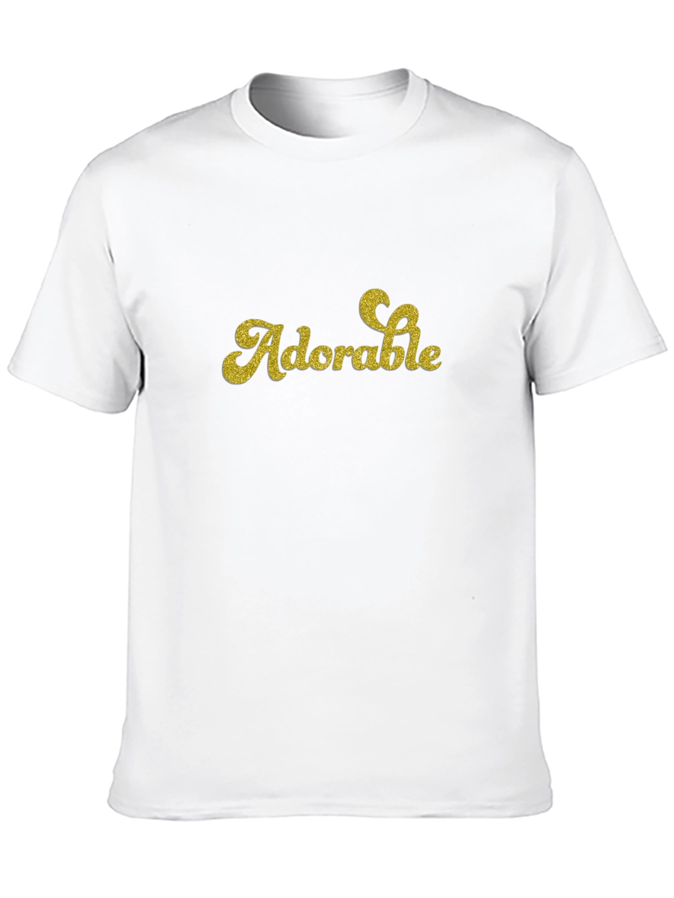 Adorable Glitter Text Black T-Shirt