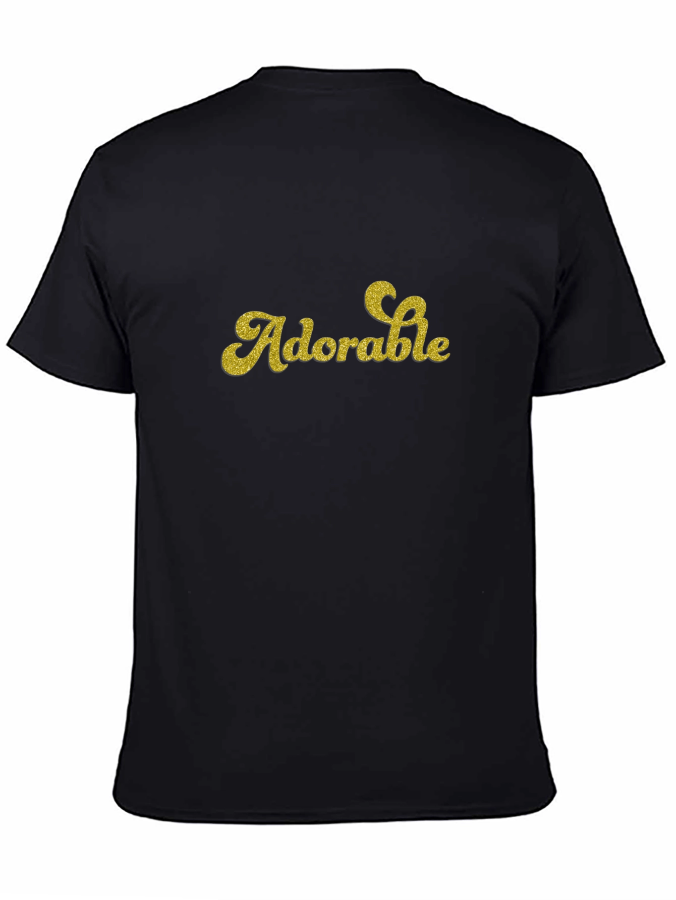 Adorable Glitter Text Black T-Shirt