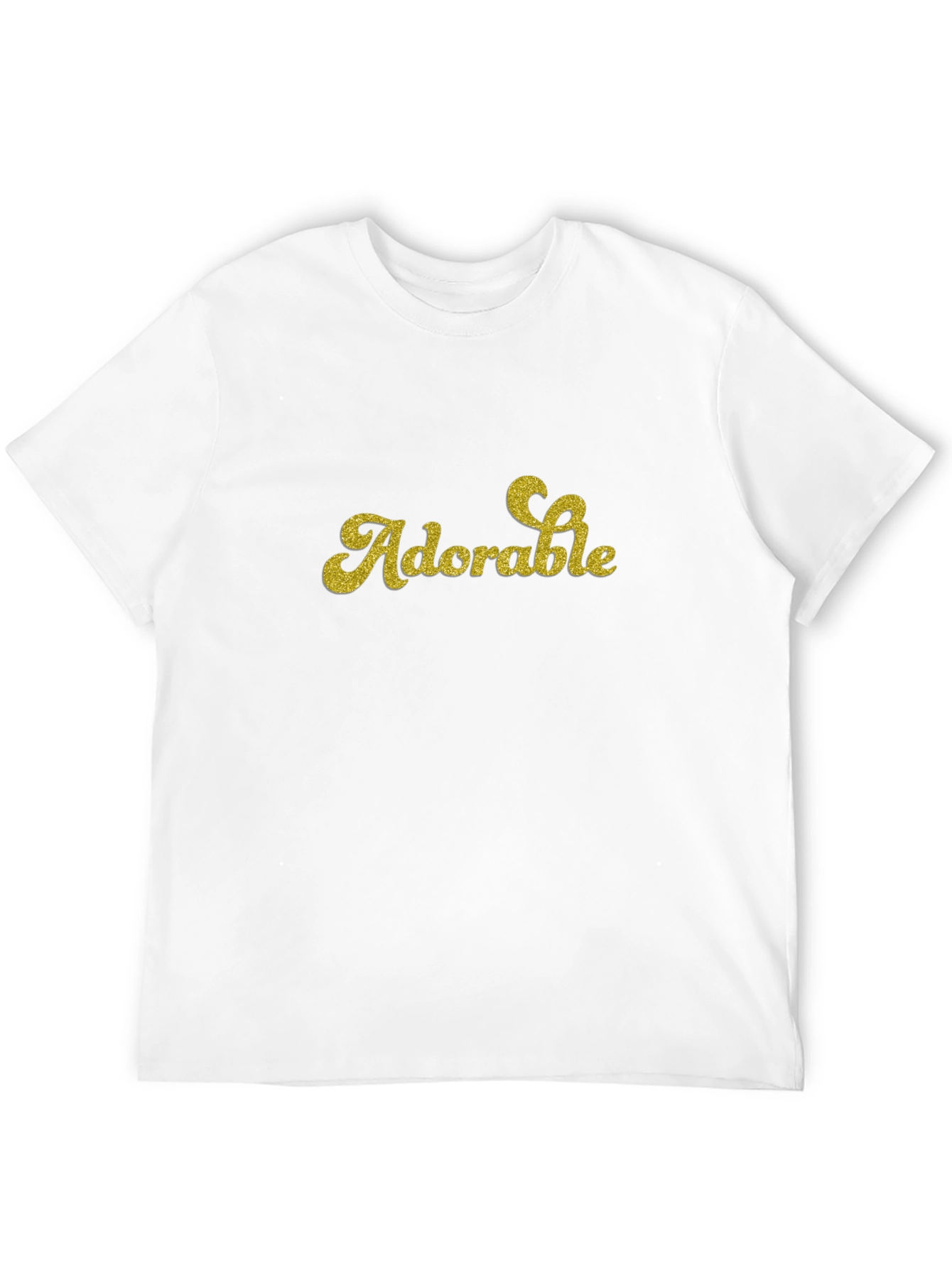 Adorable Glitter Text Black T-Shirt