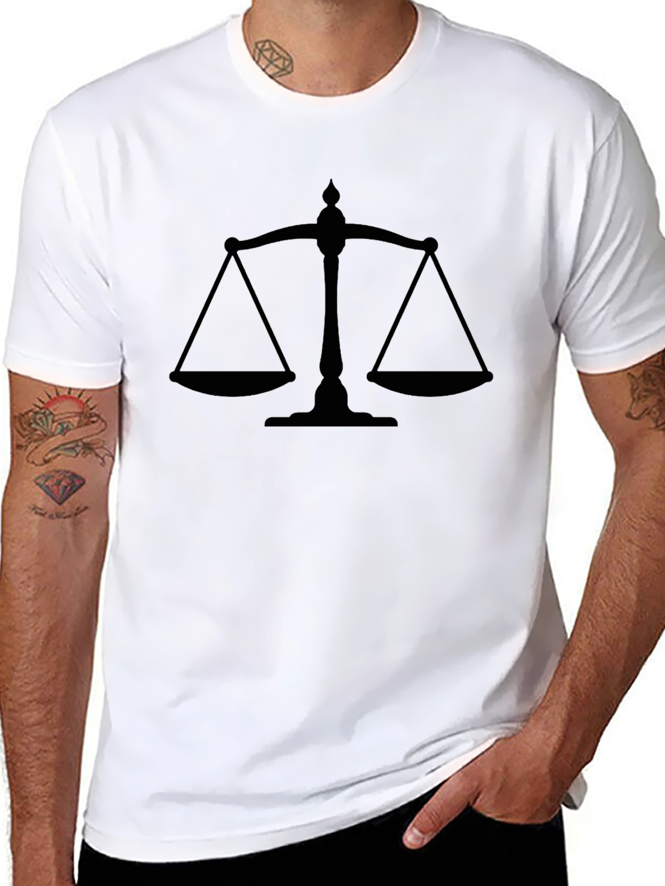 Scales of Justice Black Graphic Tee