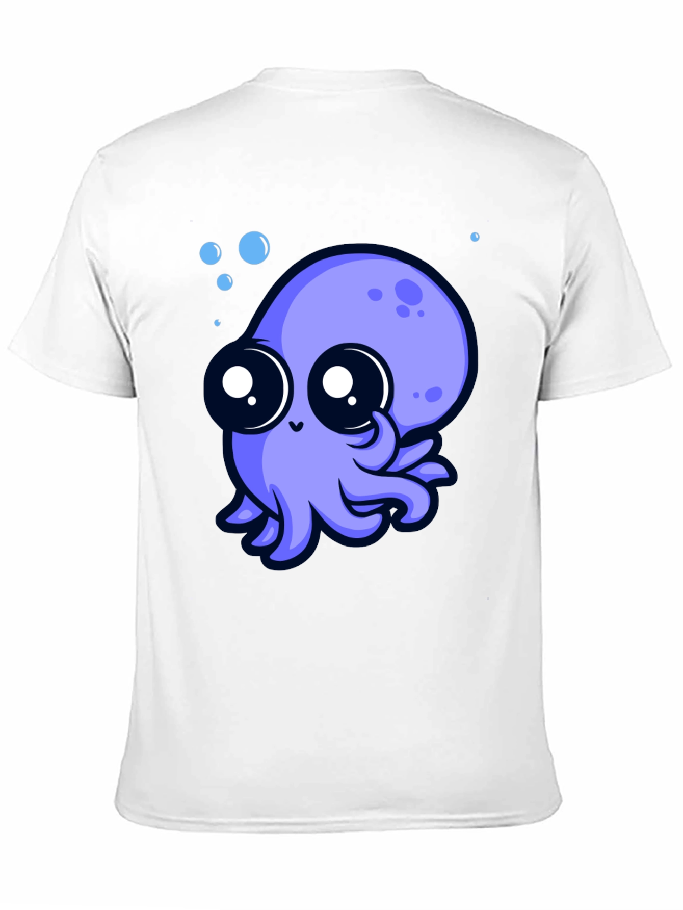 Cute Octopus Graphic Tee - Black Cotton T-Shirt