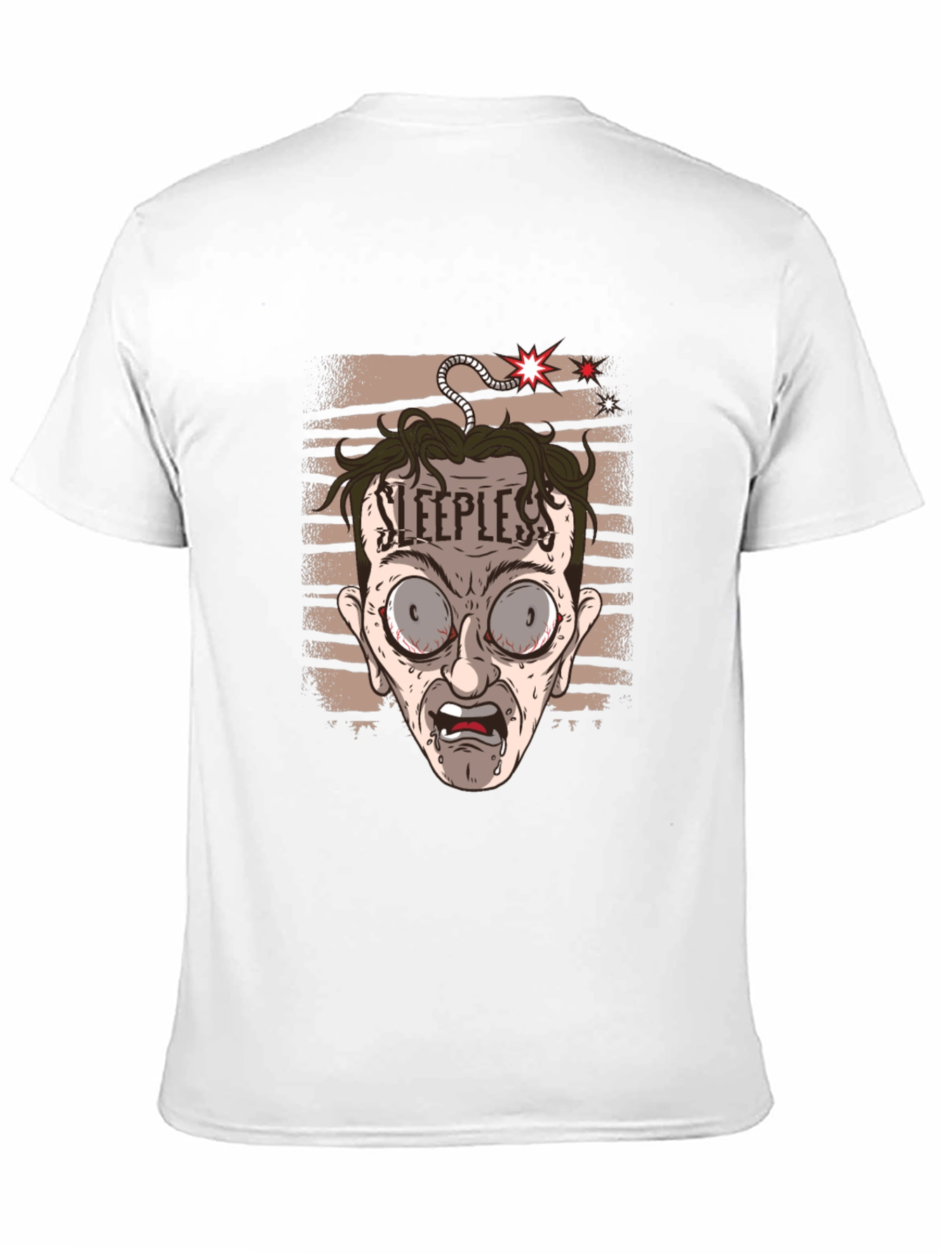 Sleepless Cartoon Graphic Tee - Black