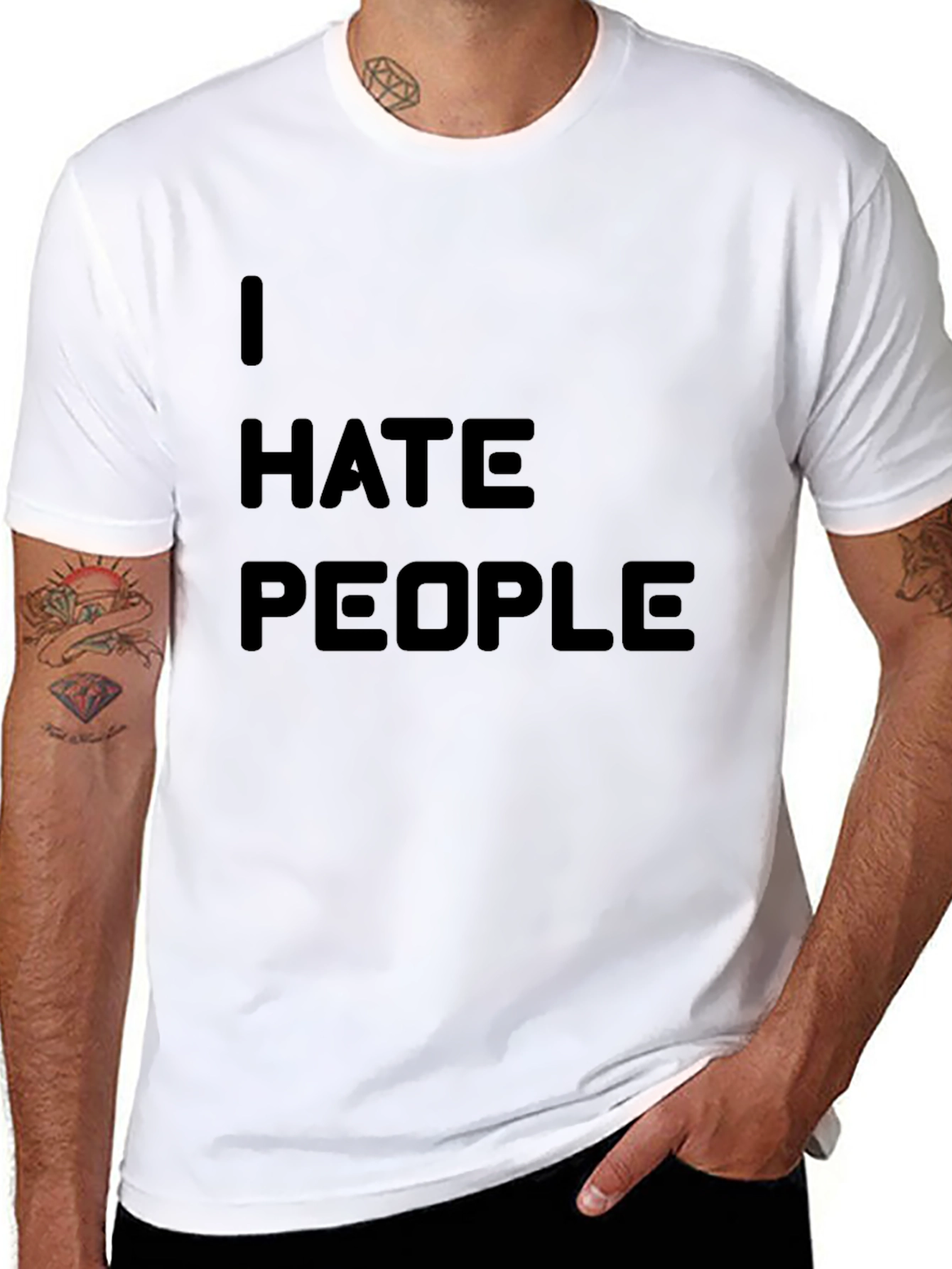 I HATE PEOPLE Graphic Tee - Black Novelty T-Shirt