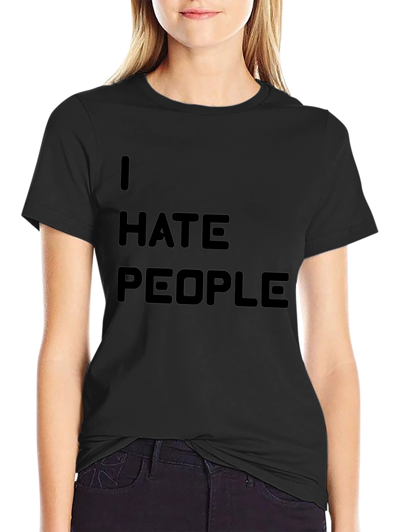 I HATE PEOPLE Graphic Tee - Black Novelty T-Shirt