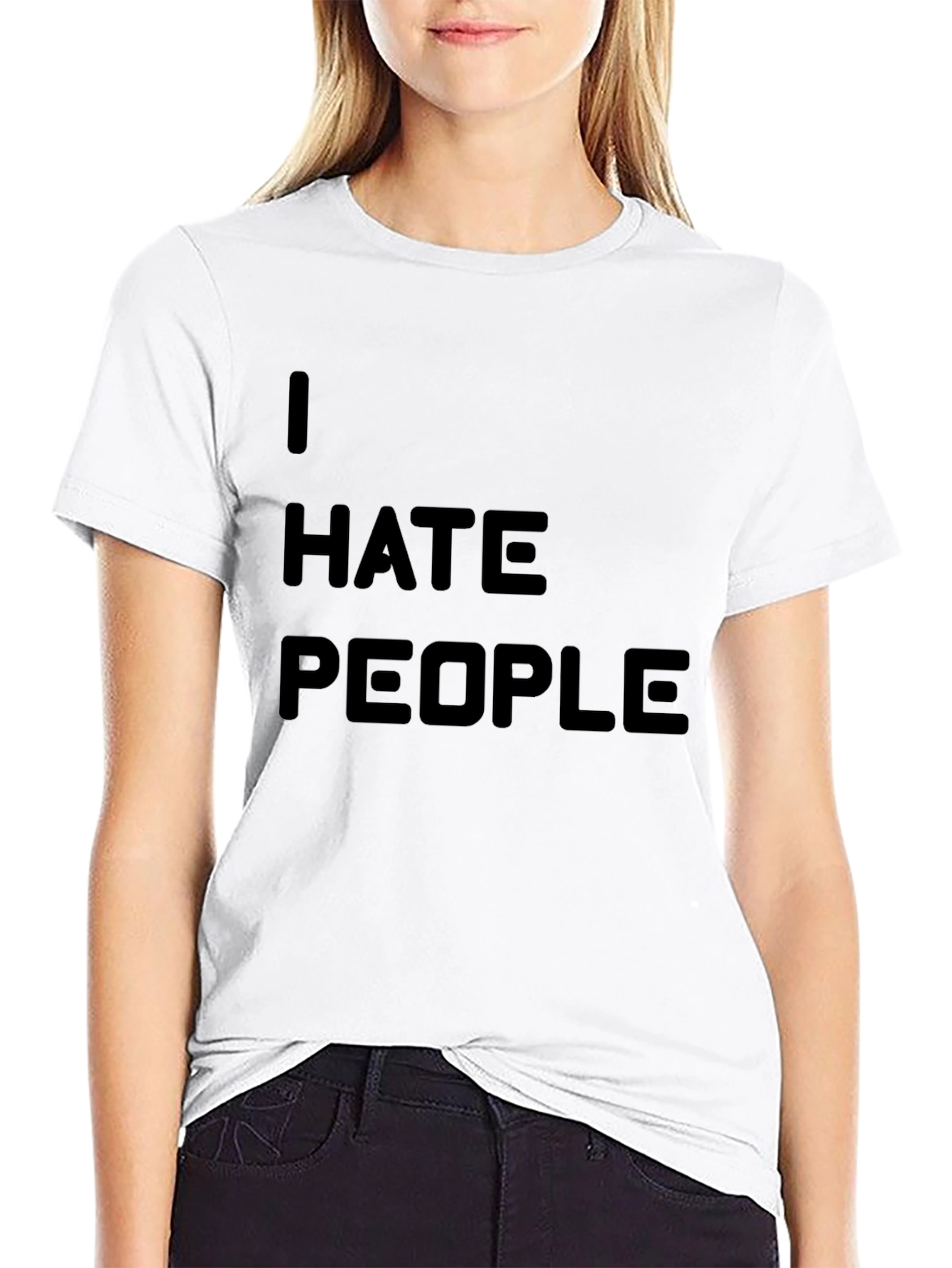 I HATE PEOPLE Graphic Tee - Black Novelty T-Shirt